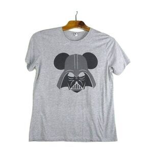 Star Wars Disney Mickey Darth Vader T-Shirt Men's Size XL Gray Short Sleeve